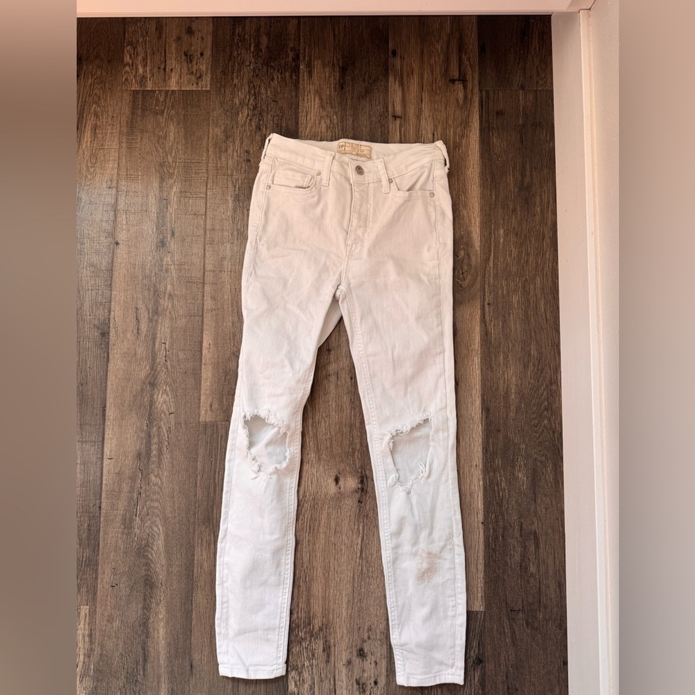 Free People White High-Rise Skinny Jeans
